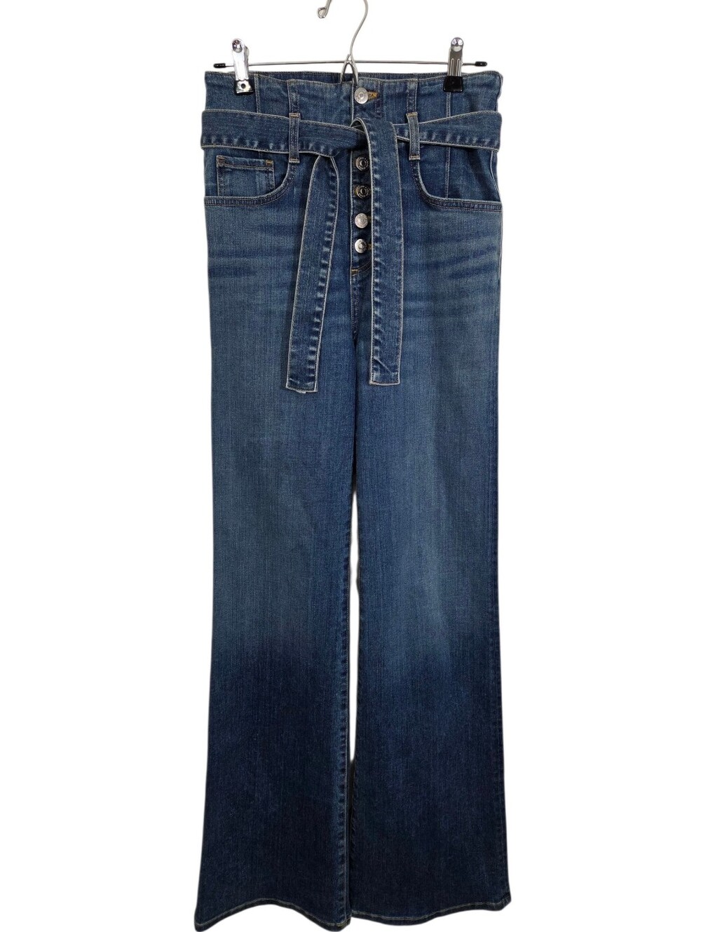 NWOT Veronica Beard Rosanna Corset Wide Leg Jeans Carolina High Rise Size 27